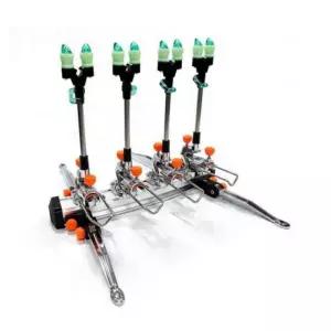 (실버/4단) 명보 라운드 낚시 받침틀 바늘 용품 소품 릴 민물