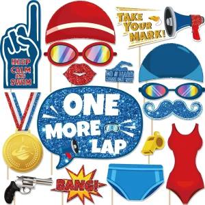 수영 파티 생일 사진 부스 소품 수영팀 파도 여름 해변 테마 장식 포토부스 선물