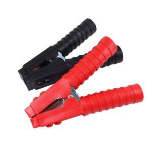 퓨어 코퍼 1500A 점퍼 케이블 클램프, 헤비 듀티, 교체, 단열 핸들, 트럭용 배터리에 내구성(블랙 + 레드) 2PCS