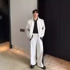 남자 팬츠 캐주얼 가을 데일리 면린넨 오버레이 트렌드 재킷 컬러 투피스세트 아우터 일자 다올3