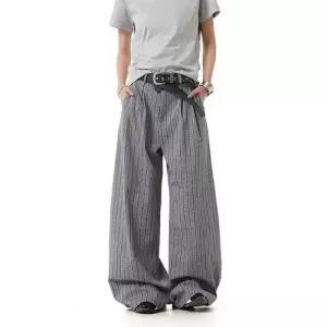 팬츠 남성 여름 데일리 면린넨 체크 슬랙스 일자 와이드 슬리퍼 긴 다올2