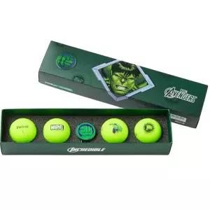 Volvik Vivid Soft 마블 골프공 선물 세트 볼 마커 포함 (4팩) (헐크)