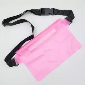 힙색 슬링백 방수 보조가방 핑크 PVC 물놀이 수영장 해수욕장 웨이스트백 허리쌕