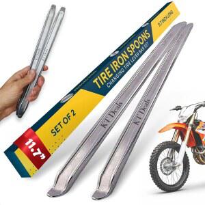 2pc 타이어 언 모터사이클 스푼 레버 체인저 더트 바이크 교체 도구 세트 리무버 헤비 듀티 스틸 제거 스쿠터 자전거 잔디깎이(11.7인치)