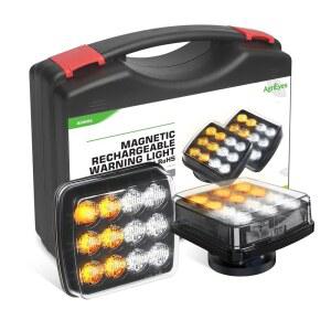트럭, 차량용 아그리예스 2Pcs 무선 비상 스트로브 조명, 슈퍼 마그네틱이 장착된 충전식 앰버 LED 비콘 12-24V, 트랙터, 자동차용 쟁기 플래시 위험 경고등