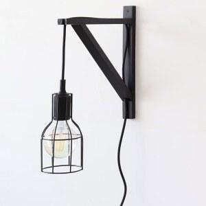 스콘스 펜던트 램프 키트, 플랜터, 랜턴, 윈드 차임, 12인치 플로팅 선반 브래킷, 2개 세트(블랙)를 걸 수 있는 프리에이드 벽 장착 목재 브래킷