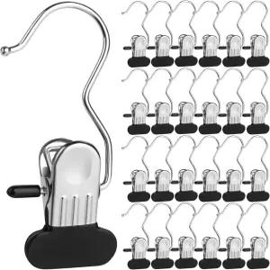옷핀 25팩 세탁 고리 옷걸이 클립 옷장 정리용 양말 수건 헤비 듀티 벌크 여행용 바지 핸드백
