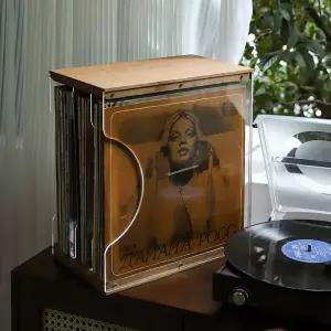 LP 수납장 레코드 원목 진열장 바이닐 월넛 정리함 엘피 턴테이블 보관