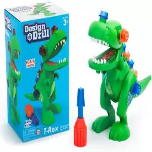교육 인사이트 디자인 및 드릴 티렉스 공룡 장난감 13피스 유아용 STEM 3세 어린이를 위한 선물 분해하기