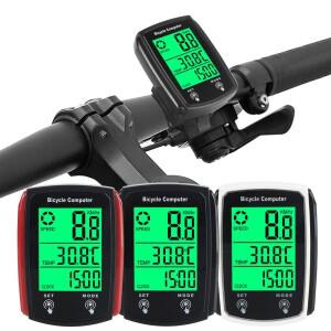 [호환품]영어 방수 자전거 액세서리 용 유선 속도계 데이 LCD 컴퓨터 주행 거리계 야간 사이클링 백라이트