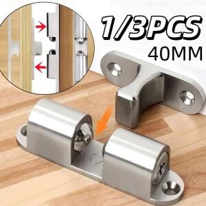 1/3pcs 가구 도어 볼 래치 황동 더블 롤러 스프링 캐치 캐비닛 옷장 조절 가능 장력
