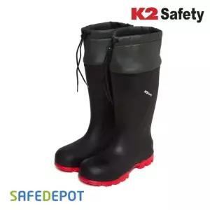 K2 ASB-006-1 안전요딩장화 방한화 블랙 방수 보온 안전요딩장화 방한화 방수 PU 오염방지