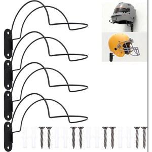 구시움 4개 벽걸이 헬멧 랙 오토바이 홀더 나사가 대형 건설 승마 야구 럭비 세트