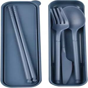 캠핑 도구 세트 케이스 포함 재사용 가능한 플라스틱 식기 포크 스푼 젓가락 여행 피크닉 또는 일상용