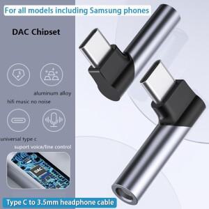 USB C ~ 3.5mm 오디오 어댑터  헤드폰 Aux 잭 동글 HiFi DAC 케이블 코드 암(삼성 호환용)