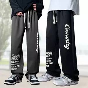 [하프클럽/]남성 와이드 레터링 밴딩 조거팬츠 ON-PTA-QWFN0YOR