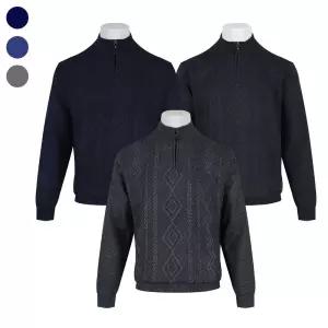 남자 겨울 케이블 기모 반 집업 베이직 니트 DD-L-KN-628-2