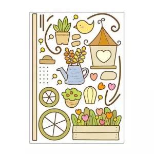 [문구/오피스] 어린이집환경판 꽃자전거 유치원 벽면스티커 환경구성 어린이집