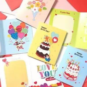 [문구] 따뜻한 입체 팝업 카드 8P 축하 감사 생일 초대 편지