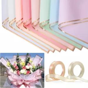 테나레 20장 방수 꽃다발 포장지 23.6인치 x 프로스트 플라워 부케 어버이날 결혼식 생일 및 꽃꽂이 용품