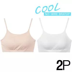 [마이핏]여름 모달 노와이어 스트링 브라탑 2매세트 스포츠 학생 주니어