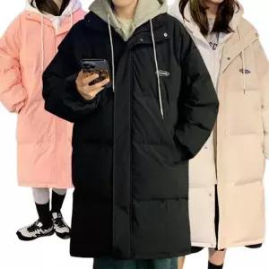 [아이에스이랩]오버핏 후드 집업 레이드 이중 롱패딩 점퍼 I4JK082W