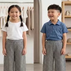 리틀밥독 키즈 여름옷 로피바지 남아 여아 시원한 지지미 소재 6부 바지 B252MPT11