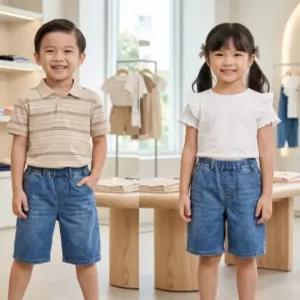 리틀밥독 키즈 여름옷 버뮤청PT 남여아 4부 팔랑팔랑 시원한 청바지 B252MPT06