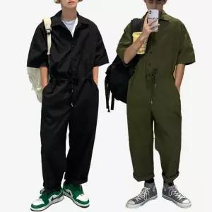 [아이에스이랩]여름 점프슈트 반팔 점프수트 유니폼 작업복 I5PT043