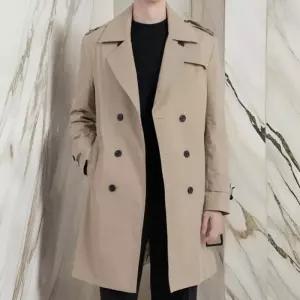 [옷자락]남자 하프 트렌치 더블버튼 데이트룩 코트