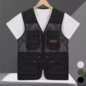 [옷자락]남자 아웃도어 메쉬 통기성 포켓 작업용 조끼
