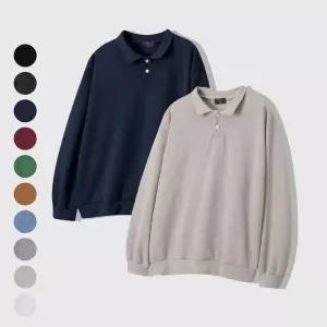 [옷자락]남자 빅사이즈 카라맨투맨 10컬러 버튼 보카시 니트