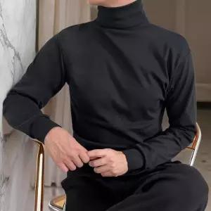 [옷자락]남자 코튼 목폴라 긴팔 베이직 폴리 티셔츠