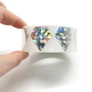 스크래치 다이아몬드 스티커 컬러 라벨 티커 홀로그램 500 메탈릭 매롤 mm