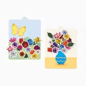 봄 다양한 꽃 스티커 명칭 학습 자율 창작 diy 종이액자 5p 실내놀이도구 꾸미기