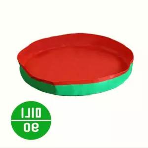 김장매트 김장버무리매트 90cm 원형 놀이매트 거실 김장절임매트 레드 그린