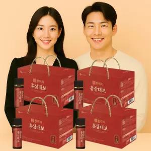 100ml x 40병 세트 CJ한뿌리 홍삼대보 진액 음료 농축액 대용량 부모님 설 추석 명절 거래처 선물 대용량