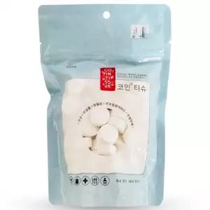 휴대용티슈 PnT 코인티슈 일회용물티슈 지퍼100 -2428 압축티슈 휴대 물티슈 물티슈휴대용