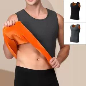 [옷자락]남자 방한 겨울 기모 포근 배색 민소내 나시 티셔츠