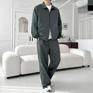 [옷자락]남자 하프넥 바스락 나일론 바람막이 무지 집업 점퍼