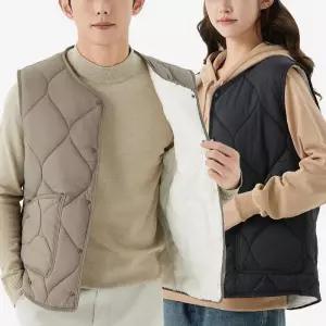 [아이에스이랩]남여공용 가을 겨울 경량 깔깔이 조끼 4JK108