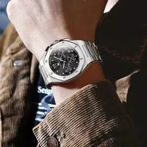 [백스테이]B334WC 고급 남자 크로노그래프 쿼츠 메탈 손목 시계