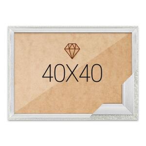 고급형 보석십자수액자 슬림 앤틱 40x40 퓨어실버