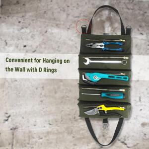 PENGGONG 툴 롤업 백 지퍼가 달린 가방 5 포켓 캔버스 도구 정리함 휴대용 파우치 유틸리티