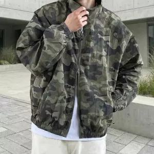 [쿼터]남자 립스탑 카모 오버핏 바람막이 집업 자켓 2color