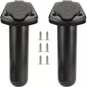 앤다슨 2개 카약 데크 플라스틱 플러시 마운트 낚싯대 홀더 및 캡 커버 낚시 도구 액세서리