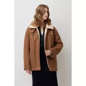 매장정품 SISLEY 시슬리 더블 페이크 레더 무스탕 카멜 SALE33561-CA 1406590