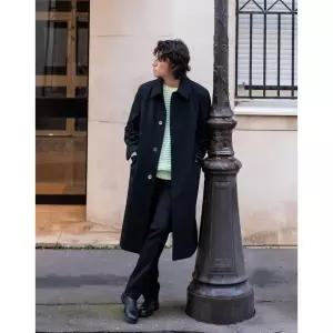 질스튜어트 JILLSTUART 뉴욕 남성 네이비 코튼 세미오버 맥코트