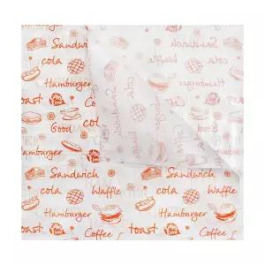 /배) 햄버거포장지 L자형 오렌지 23cm 1000장-토스트포장지