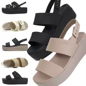 [30%즉할]크록스 브루클린 웨지 샌들 슬리퍼 힐 여성 통굽 굽높은 키높이 신발